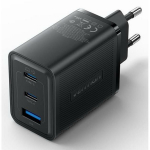 Vention laadija FERB0-EU 65W PD kiire laadimine, 3 seadet, 100-240V, 2x USB-C, 1x USB-A, must