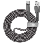 Rivacase USB-C kaabel PS6102GR12, 1.2m, hall, USB 2.0, 480Mbps, 5000+ painutusts&uuml;klit, nailonist kate