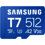 Samsung M&auml;lukaart T7 microSD MB-MB512T/WW, 512 GB, Micro SDXC, UHS-I 10 U3 V30, kuni 170 MB/s, veekindel, l&ouml;&ouml;gikindel
