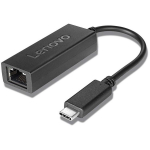 Lenovo USB-C Ethernet adapter 4X90S91831, 1x Gigabit Ethernet, 1 Gbps, must, kaabel&uuml;hendus