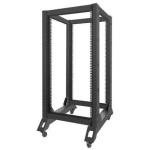Lanberg Open Rack kapp OR01-6822-B, 22U, 600kg, 600x800mm, must, 23kg, ratastega, eemaldatav raam