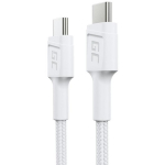 Green Cell USB kaabel USB-C - USB-C KABGC31W, 30cm, PD 60W, QC 3.0, valge