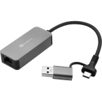 Sandberg USB-C/A 2.5 GbE RJ45 adapter 136-68, 2500 Mbit/s, Ethernet, USB Type-A/USB Type-C, hall