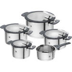 ZWILLING SIMPLIFY 66870-005-0, pottide komplekt, 5 tk, roostevaba teras, 16-24 cm, 1.5-6 l, klaaskaaned, sobib induktsioonile