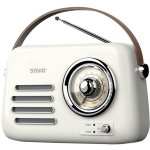 SAVIO RS-02 kaasaskantav raadio, FM 87.5-108 MHz, Bluetooth 5.3, MP3, USB, 3W, valge