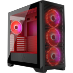 Modecom Volcano Expanse T Apex ARGB AT-EXPANSE-TG-10-000000-0002, Midi tower, must, 12.2kg, 23.5cm, 50.5cm, 49cm, 2xUSB 3.2, USB-C