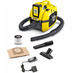 Juhtmevaba kuiv ja m&auml;rg tolmuimeja 18 V 15 l konteiner kollane must WD 1 1.198-301 K&auml;rcher