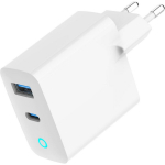 Gembird Laadija TA-UC-PDQC30L-W-01 30 W, 2 porti, QC 3.0, PD, GaN, LED indikaator, 100-240 V