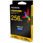Adata m&auml;lukaart UD256GEX3L1-C 256GB, UHS-II, lugemiskiirus 800MB/s, kirjutamiskiirus 700MB/s, U3, V30, sinine/kollane