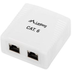 Lanberg Pinnale paigaldatav kast OS6-0002-W, 2x RJ45, valge, 26-22 AWG, varjestatud pistikud