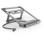 Hama 00200139 Connect2Office Stand, USB-C dock, 12 ports, 100 W, Gray