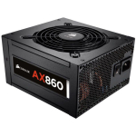 Corsair Toiteplokk CP-9020254-EU, 860 W, 14 cm, 80 Plus Platinum, modulaarne, 6x6+2 Pin PCI-E, 12 SATA, 8 Molex, aktiivne PFC