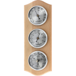 Retro ilmateade, BIOTERM, 094112, naturaalne puit, h&otilde;bedased sihverplaadid, 960-1060 hPa, 0-100% niiskus, -20&deg;C kuni +50&deg;C