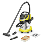 Karcher 1.628-357.0 WD 5 P S V-25/5/22 Kuiv & M&auml;rg Tolmuimeja 1200 W 25 L 5 m Kaabel 2.2 m Voolik L&uuml;litatav p&otilde;randaotsik Tolmufilter Puhur Funktsioon Kollane-Must