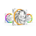 Be Quiet Ventilaator BL101 120mm PWM k&otilde;rge kiirus 3 tk, &Otilde;huvool 88.86 m&sup3;/h, R&otilde;hk 2.6 mmH2O, 18 LED, Valge