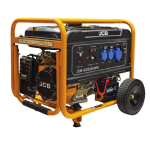 JCB bensiinigeneraator varutoiteks 7.9kW 230V &uuml;hefaasiline elektri- ja k&auml;sik&auml;ivitus AVR 25L paak rattad JCB-GDE8000PE