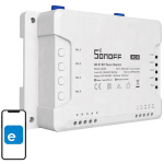 Sonoff WiFi Smart Switch 4CHR3 M0802010003, 10A, 2200W, 100-240V AC, 2.4 GHz, 802.11 b/g/n, PC V0, WPA/WPA2