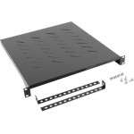 Lanberg Rack Shelf AK-1005-B, 483x500mm, 1U, 25kg, must, 4-punktiline paigaldus