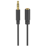Goobay k&otilde;rvaklappide ja audio AUX pikenduskaabel 97122, 5m, 3.5mm, 3-pin, must, paindlik, ultra-&otilde;huke pistik