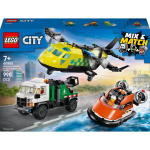 Lego Konstruktor 60505, 990 tk, 3 s&otilde;idukit, meditsiiniline lennuk, teenindusauto, &otilde;hulaev