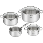 Tefal Duetto+ G719S734 pottide komplekt, 7 tk, roostevaba teras, 3 kastrulid 16/20/24 cm, 3 kaant, ahju- ja n&otilde;udepesumasinakindel