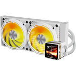 Darkflash Explore DE240 White, protsessori vesijahutus, 315W TDP, 2x120mm PWM ARGB, IPS 2.88", 800-2000 RPM, 36 dBA