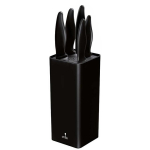 Smile SNS-6 5903151023308, 6-osaline noakomplekt, 5 nuga, 20cm, 13cm, 9cm, must, pehme puudutus, libisemiskindel