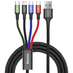 Cable USB Baseus Fast 4in1 2xUSB-C / Lightning / Micro 3.5A 1.2m (black)