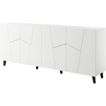 Cama Meble ETNA KOM200 BI kummut, 200x42x82 cm, valge matt, 4 ust, 4 riiulit, MDF, puitlaastplaat