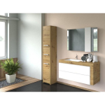 Topeshop S33 ARTISAN vannitoahoiukapp Tamm, 300x300x1700mm, 2 ust, 6 riiulit, vabalt seisev, 16mm