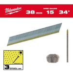 APDARES NAGLAS, 15G, 34&deg;, D GALVIŅA, INOX 15G / 34&deg; / 38 MM / SC3 - 2.500 PC, 4932492579 MILWAUKEE