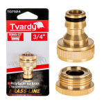 3/4" tap connector with 1/2" reducer BRASS-LINE series T07324 Tvardy