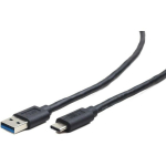 Gembird USB 3.0 AM kuni Type-C kaabel 1 m, must, kuldse kattega pistikud