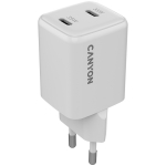 CANYON CU35CC seinalaadija nutiseadmetele ja s&uuml;learvutitele 35W GaN 2xPD USB-C EU CNS-CUW35CC valge