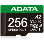 Adata microSDXC UD256GUI3V30A2SP-RA1 256GB, lugemise kiirus 180MB/s, kirjutamise kiirus 160MB/s, UHS U3, V30, A2, kukkumiskindel