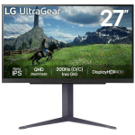 LCD Monitor|LG|27"|Panel IPS|2560x1440|16:9|180Hz|1 ms|Pivot|Height adjustable|Tilt|Colour Black|27GS85Q-B