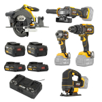 JCB JCB-18PKIT-5 Professional 18V t&ouml;&ouml;riistakomplekt 1/2tolli l&ouml;&ouml;kmutriv&otilde;ti 550Nm m&auml;&auml;rdep&uuml;stol 2x5.0Ah akud 4.5A laadija