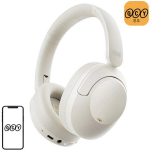 Qcy juhtmevabad k&otilde;rvaklapid H4 valged, 40mm, 600mAh, kuni 70h, ANC, Bluetooth 5.1, QCY rakendus, 3.5mm kaabel