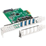 Lanberg PCI.EX-> USB 3.1 Gen1 PCE-US3-004, 4xUSB 3.1 Gen 1, 1xSATA 15 pin, PCIe, kuni 5 Gbps, Plug and Play
