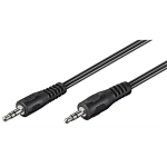 Goobay AUX helikabel 50449, 2.5m, 3.5mm isane (3-pin, stereo), lame, must