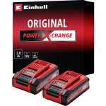 Einhell Power-X-Change Plus Aku 4511631, 18V, 3.0Ah, 2 tk, 3-astmeline LED, kummist korpus, tolmu- ja korrosioonikaitse