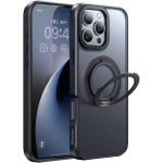McDodo PC-4933 MagSafe &uuml;mbris iPhone 16 Pro Max jaoks statiiviga, must, PC+TPU+magnet+alumiinium, 360&deg; p&ouml;&ouml;rlemine, matt pind