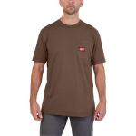 DARBA T-KREKLS AR ĪSAJĀM PIEDURKNĒM, PELĒKS, WT SS BR XXL, 4932493032 MILWAUKEE