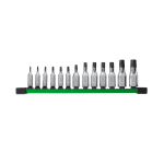 &frac14;&Prime;UN ⅜&Prime;DRIVE TORX BITU LIGZDU KOMPLEKTS, 1/4" AND 3/8" DRIVE TORX BIT SOCKET SET - 13 PC, 4932480565 MILWAUKEE