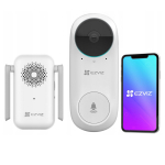 Ezviz DB2C CS-DB2C Nutikas Uksekell Juhtmevaba HD 1080p Aku Helimooduli Komplektiga Valge