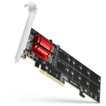Axagon PCIe 2x NVMe M.2 kontroller PCEM2-ND, 4000 MB/s, M.2, 2 SSD, RAID, 180 x 64 x 20 mm, kinnitus kaasas
