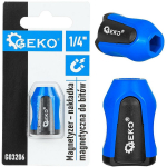 Geko magnetiline kruvihoidja G03206 1/4" bits, magnet, plastkorpus, sinine-must, libisev paigaldus