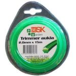 Besk Trimmeri n&ouml;&ouml;r 9047071, 15m, 2.0mm, &uuml;mmargune ristl&otilde;ige, paindlik, kulumiskindel