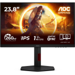 Aoc Monitor 24G4ZR, 1920 x 1080, 240 Hz, 1 ms, Fast IPS, G-Sync, HDR10, Ergonoomiline disain