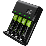 Green Cell VitalCharger laadija GRSETGC02, 4x800mAh AAA, Ni-MH, USB Type-C, Micro USB, 4 pesa, termiline, ahela, pingekaitse